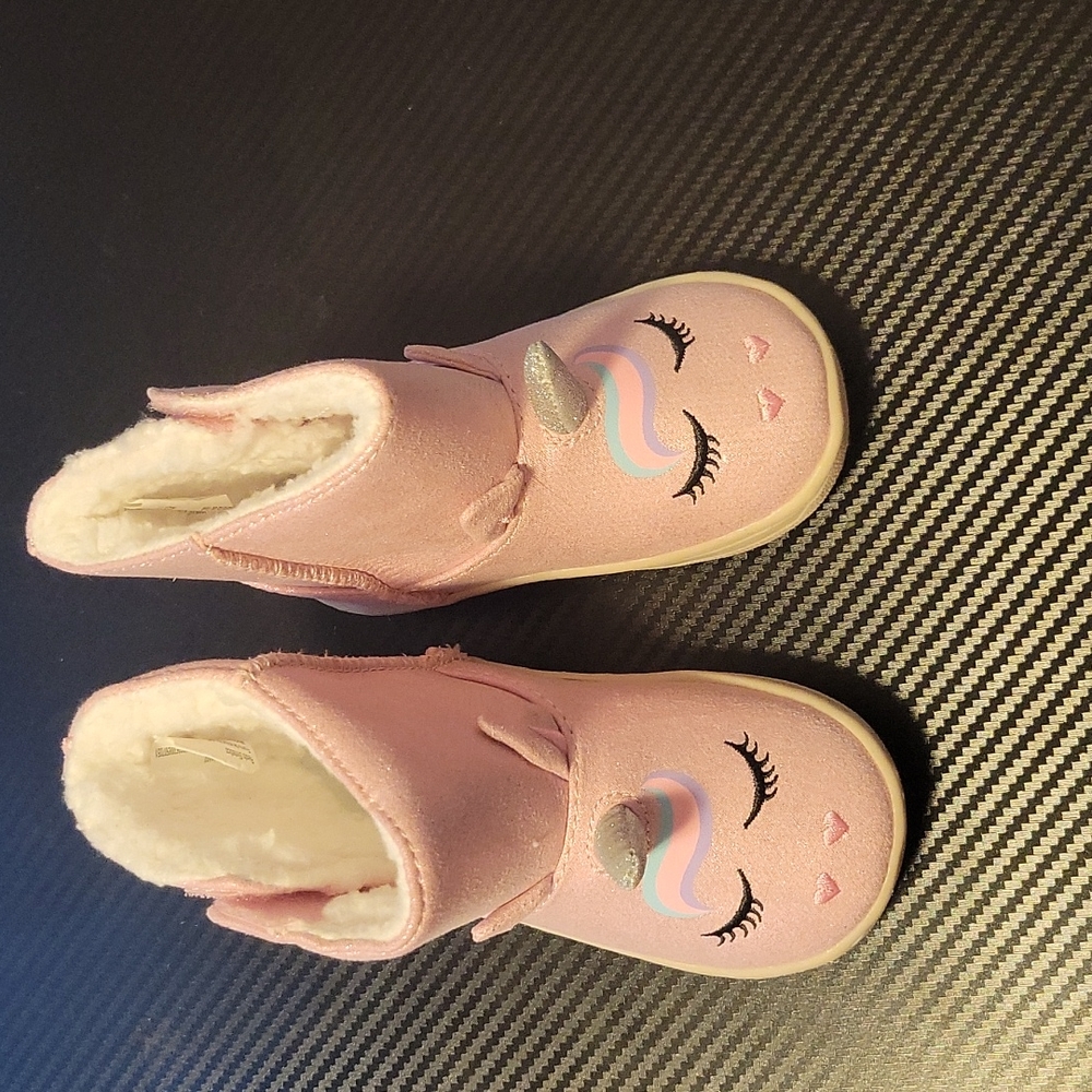 Size 4 children's baby toddler shoes girls unicorn pink brand new boots